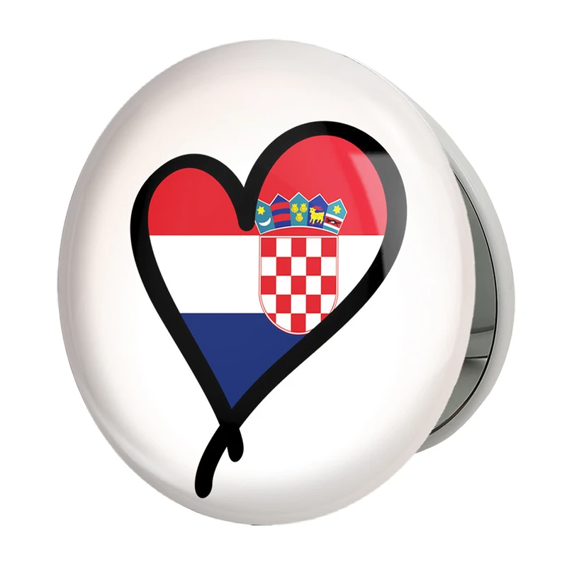 آینه جیبی خندالو طرح پرچم کرواسی مدل تاشو کد 20710 