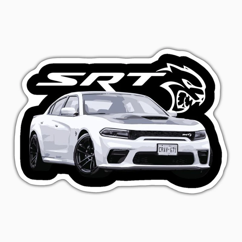 استیکر لپ تاپ و موبایل بووم طرح ماشین مدل Charger SRT کد ZX068