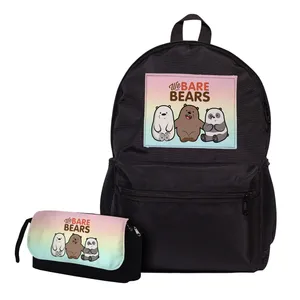 کوله پشتی مدل We Bare Bears به همراه جامدادی