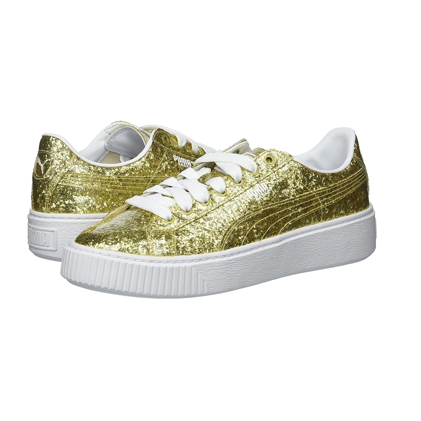 کفش پیاده روی زنانه پوما مدل Basket Platform Glitter -  - 3