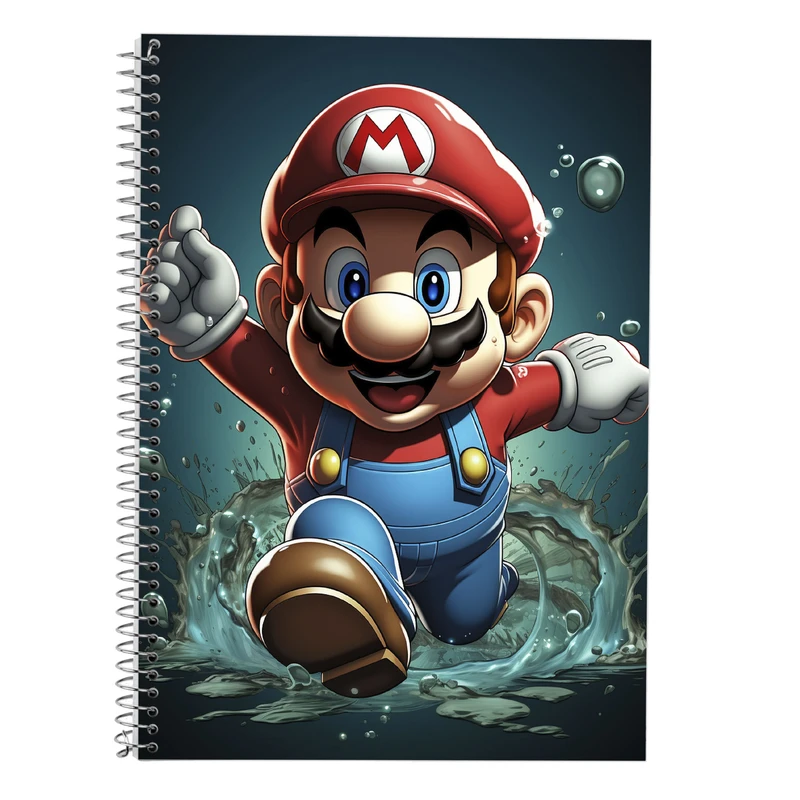 دفتر زبان 50 برگ مدوپد مدل سه خط طرح سوپرماریو super mario کد DF2885