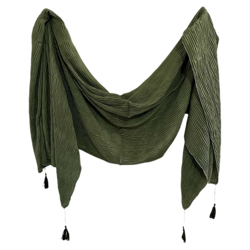 شال زنانه مدل پلیسه کجراه مجلسی کد ۰۰۵۹