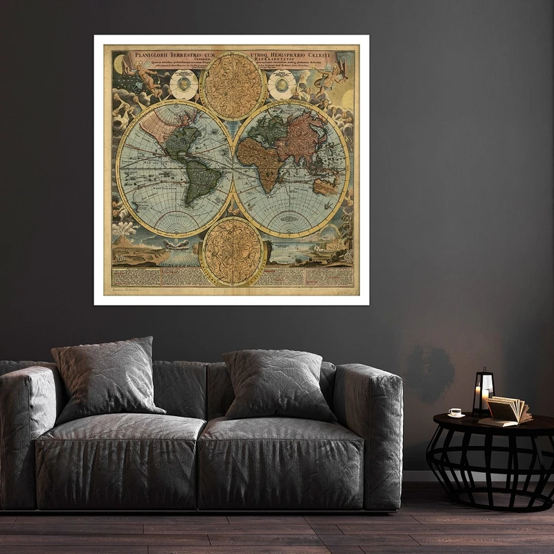 تابلو بکلیت طرح نقشه جهان مدل W-S4670