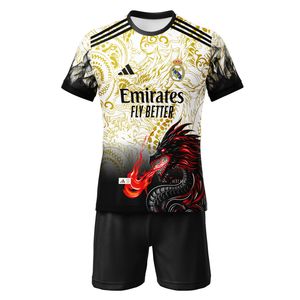 ست تی‌شرت و شلوارک ورزشی پسرانه مدل امباپه رئال مادرید اژدها کد 511