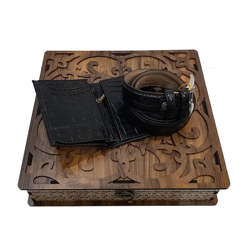 ست هدیه مردانه شمرون چرم داریوش مدل SDC