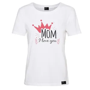 تی شرت آستین کوتاه زنانه مدل MOMکد B0136 رنگ سفید