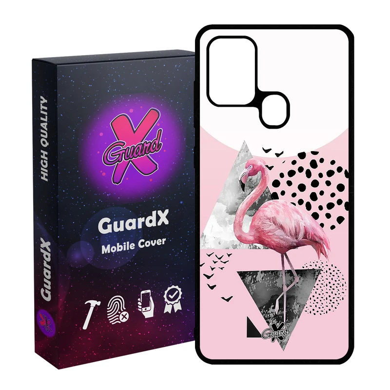 کاور گارد ایکس طرح Flamingo مدل Glass10066 مناسب برای گوشی موبایل سامسونگ Galaxy A21s