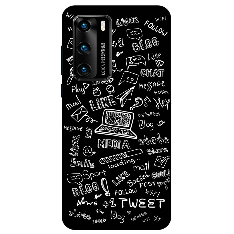 کاور مگافون طرح رسانه های اجتماعی مدل 1898 مناسب برای گوشی موبایل هوآوی P40