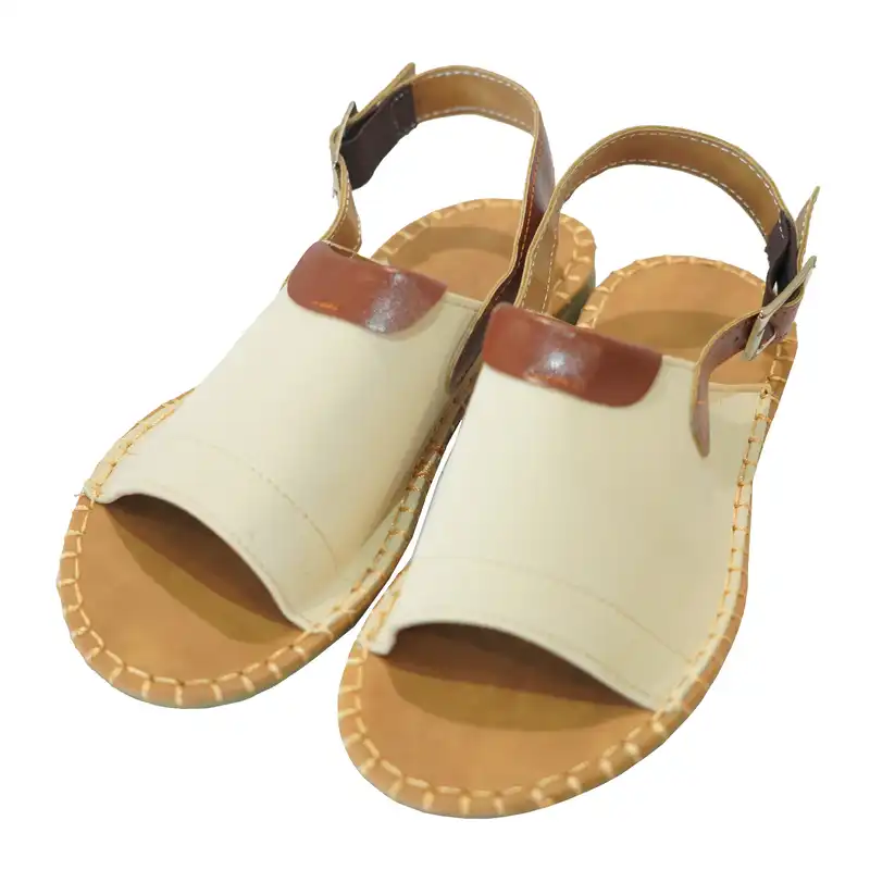 صندل زنانه مدل رنگین کمان رنگ کرم