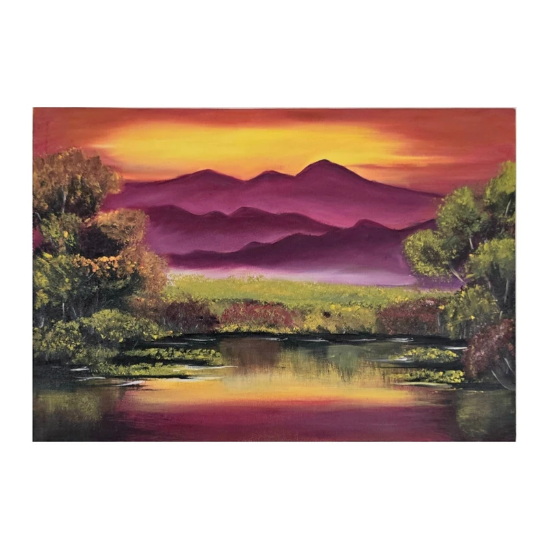 تابلو نقاشی رنگ روغن به سبک سورئالیسم طرح منظره