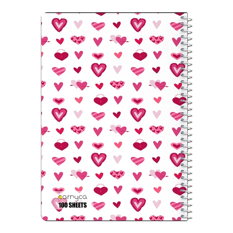 دفتر مشق 100 برگ سیمی کارنیکا طرح پترن عشق Love Pattern کد 90094