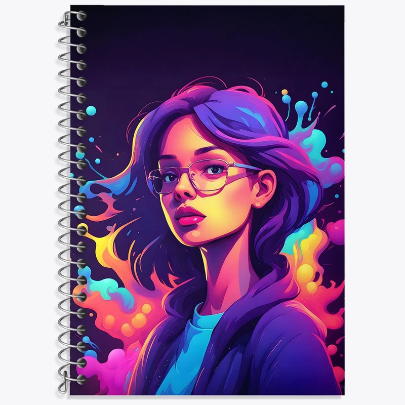 دفتر زبان 50 برگ خندالو مدل سه خط طرح دخترانه کد N1620