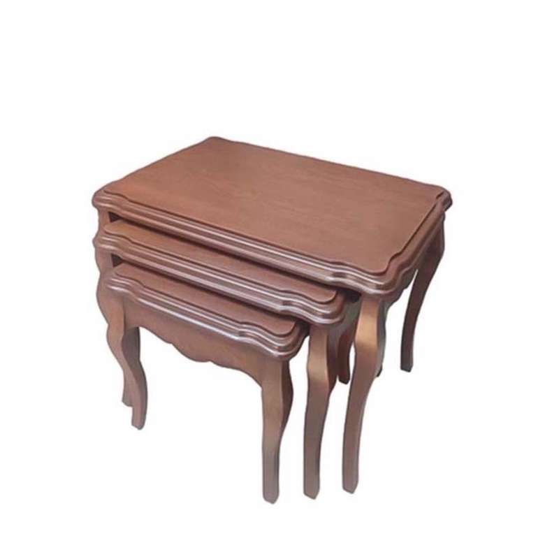 میز عسلی مدل ALM200 راش مجموعه 3 عددی