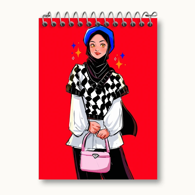 دفتر یادداشت 50 برگ خندالو مدل دخترانه باحجاب کد 26023