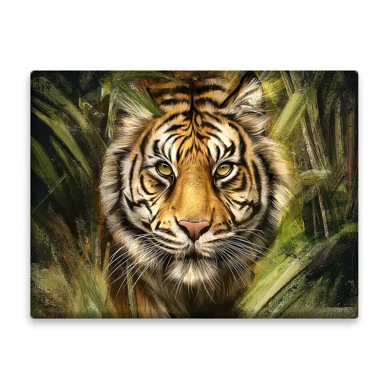 کاشی اطلس آبی طرح نقاشی ببر مدل T1703