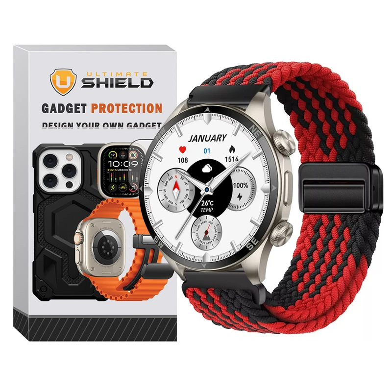 بند آلتیمیت شیلد مدل Braided Magsolo Mix TW مناسب برای ساعت هوشمند گلوریمی GX Sport 22mm