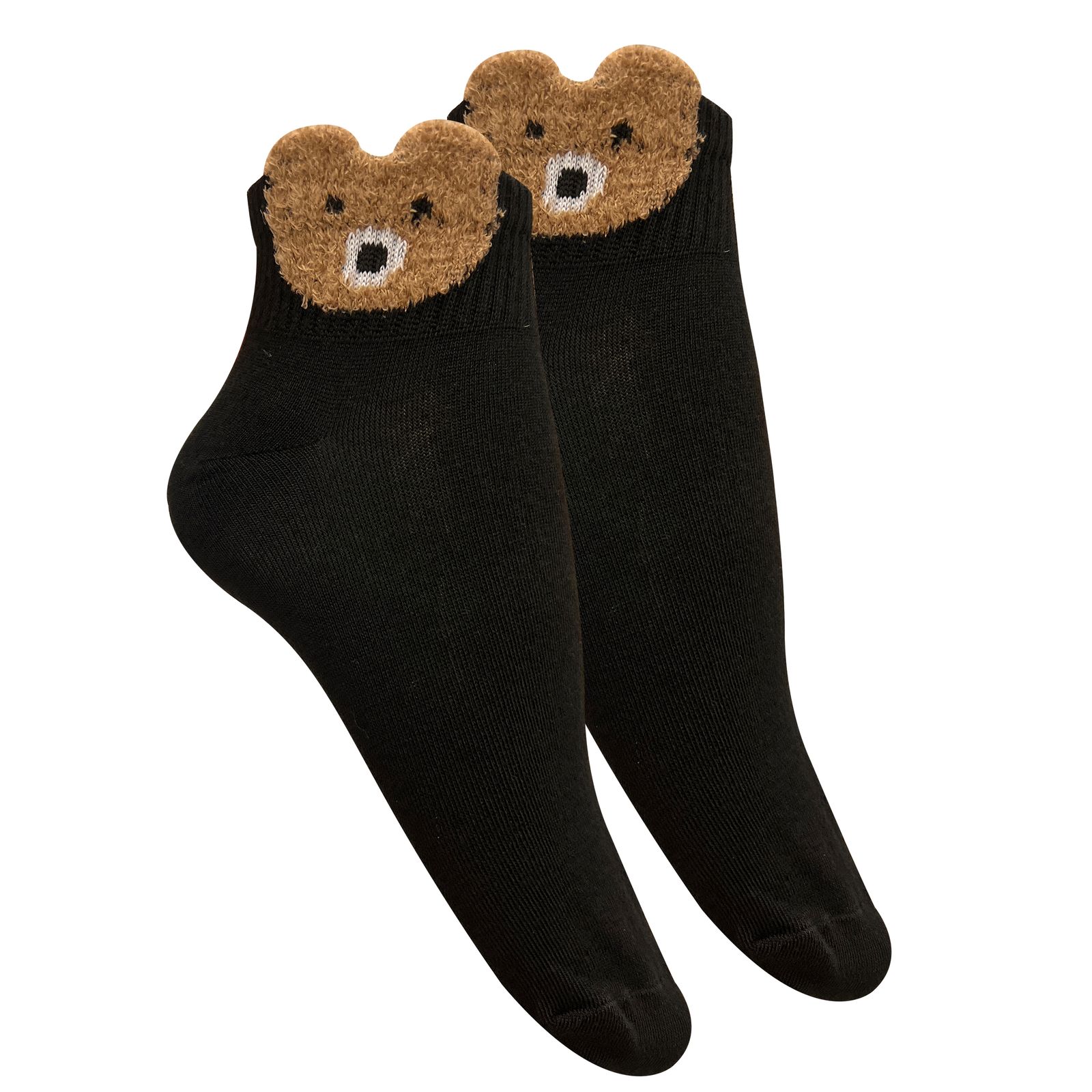 جوراب زنانه تن پوش هنگامه مدل مادر و کودک بوکله خرس گوش دار  بسته 2 عددی -  - 2