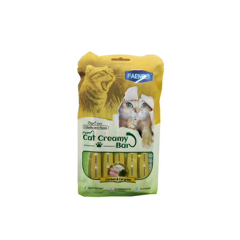 بستنی گربه فنبی مدل Creamy Bar طعم مرغ و علف گربه وزن 75 گرم