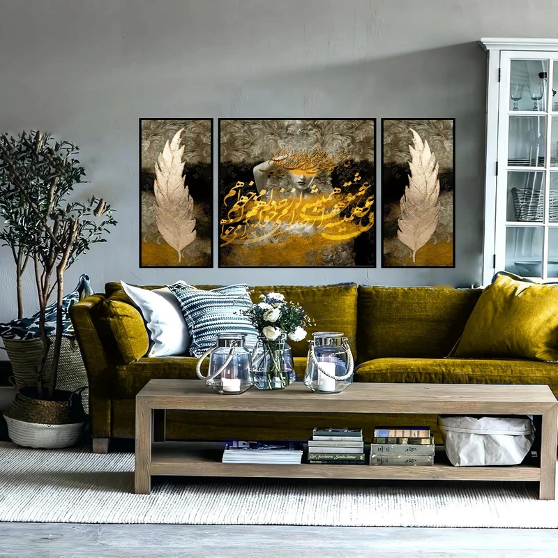 تابلو بکلیت طرح مدرن دیجیتال آرت مدل B-2871 مجموعه 3 عددی