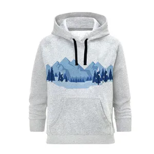 هودی زنانه مدل منظره برفی کد B155 رنگ طوسی