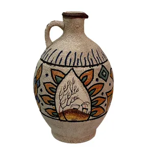 بطری سفالی طرح کویر مدل برجسته کد 001