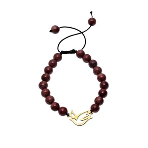 دستبند نقره و سنگ دلربا ترنم بهار طرح کبوتر کد P27