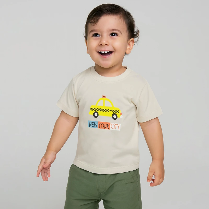 تی شرت آستین کوتاه پسرانه مون‌سا مدل تاکسی