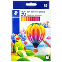 مداد رنگی 36 رنگ استدلر مدل Soft coloured pencils طرح بالن‌ها کد 143C36LJ