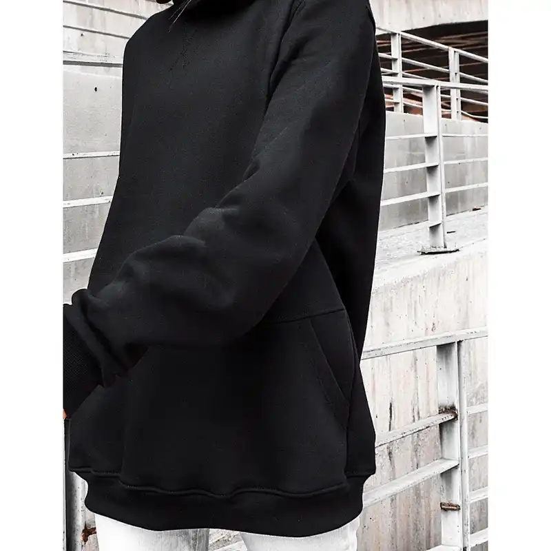 هودی زنانه مدل بیسیک رنگ مشکی