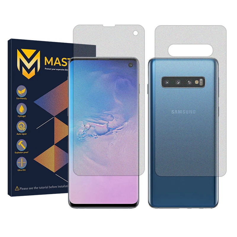 محافظ صفحه نمایش مات مستر مدل Resistant مناسب برای گوشی موبایل سامسونگ Galaxy S10 به همراه محافظ پشت گوشی