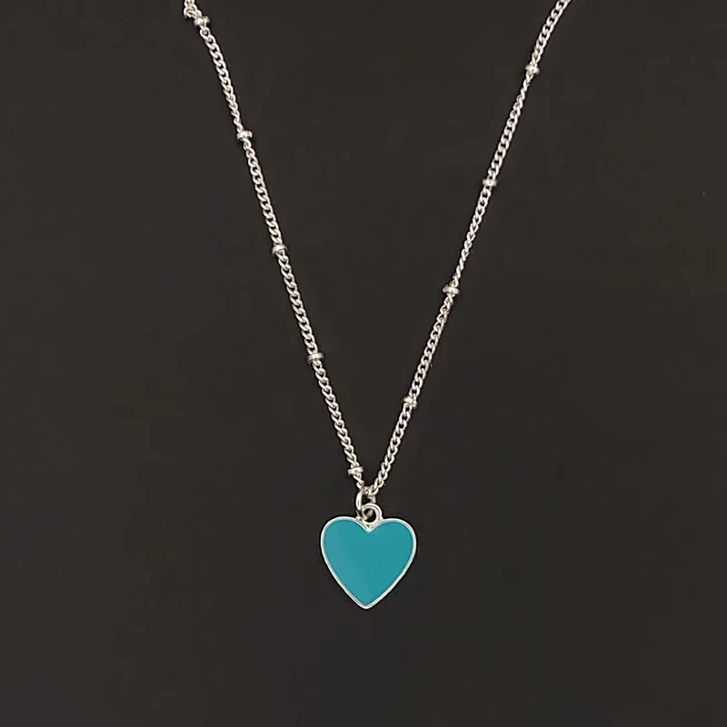 گردنبند زنانه اکسسورایز مدل قلب رنگی