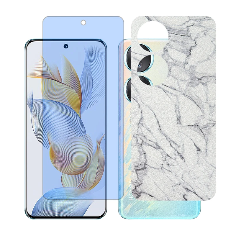 محافظ صفحه نمایش مات آنتی بلو گلس مدل Together مناسب برای گوشی موبایل آنر 70 به همراه برچسب پوششی پشت گوشی 