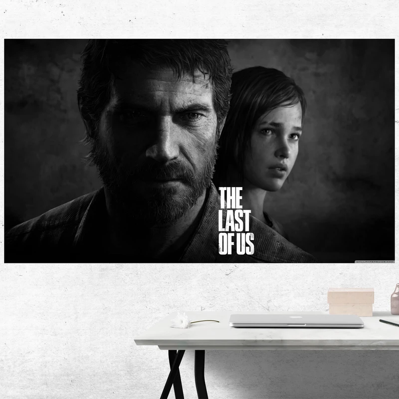تابلو شاسی مدل گیمینگ طرح پوستر بازی لست آو آس last of us 2 سیاه وسفید کد 1079