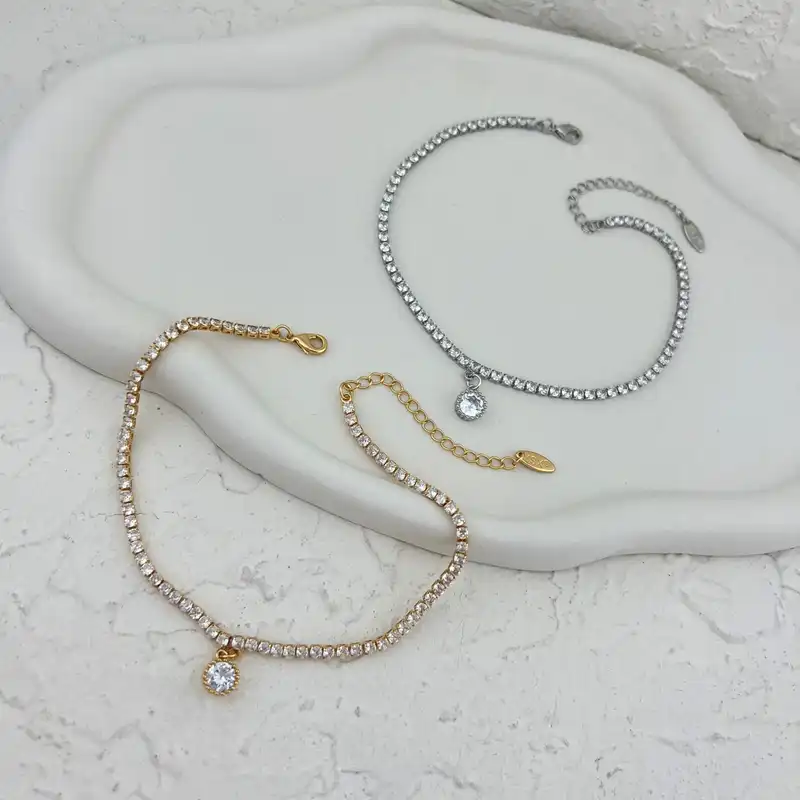 پابند زنانه وای اس ایکس مدل تک نگین کد A4535