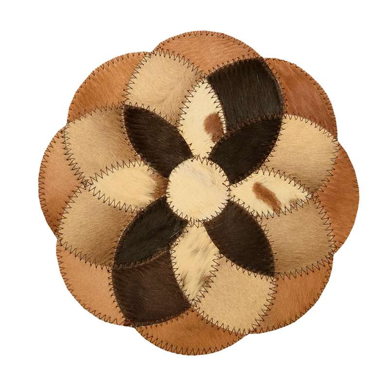 کلاژ چرم و پوست مدل رومیزی گل کد 003