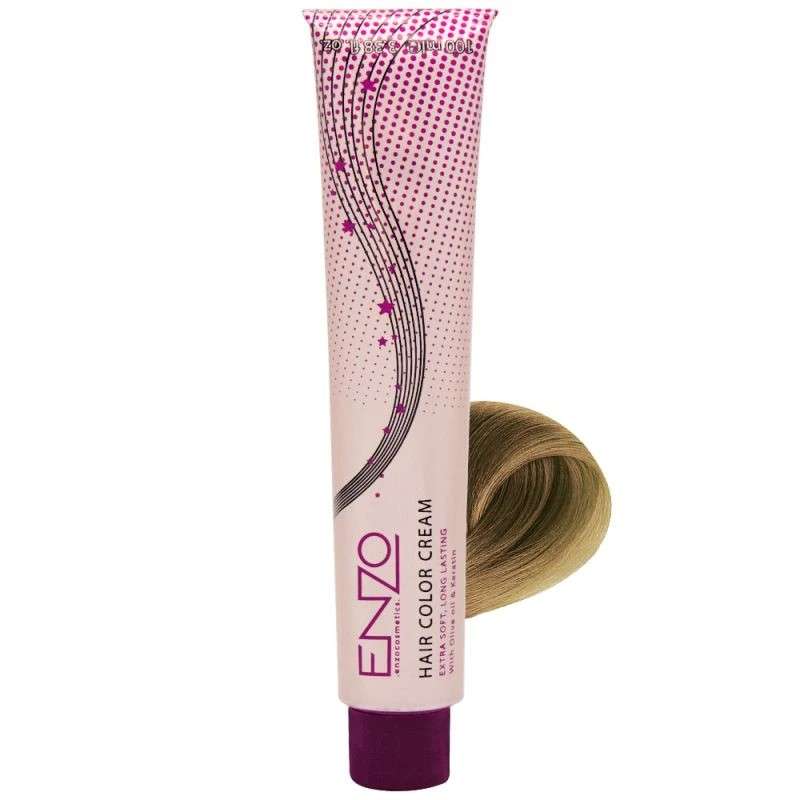 رنگ مو انزو شماره 8.74 حجم 100 میلی لیتر رنگ بلوند نسکافه ای روشن