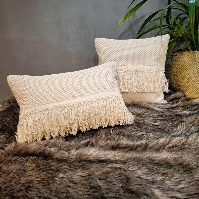 کاور کوسن مدل مکرومه نیلا مجموعه 2 عددی