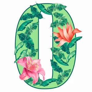  استند رومیزی تولد مدل عدد 0 طرح هاوایی کد 1453