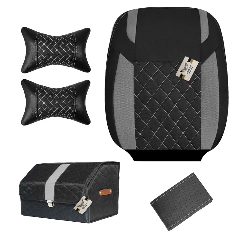   روکش صندلی خودرو سوشیانت مدل G مناسب برای تیبا به همراه پشت گردنی و نظم دهنده و دور فرمان