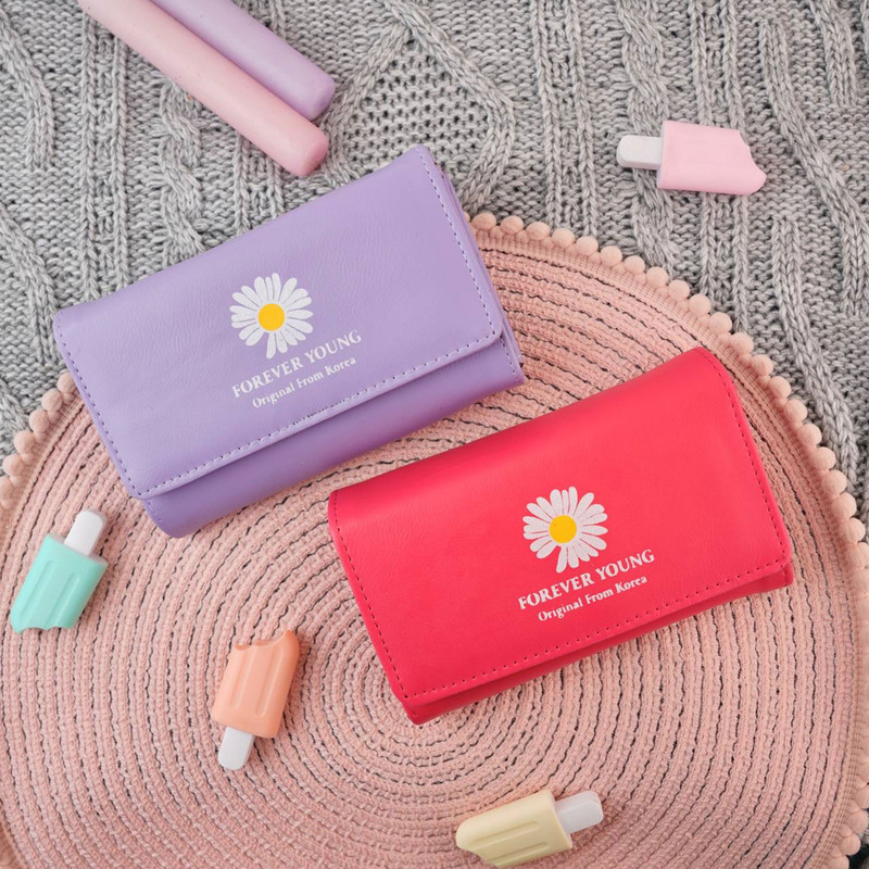 کیف پول زنانه مدل گل بابونه کد KZD205-260