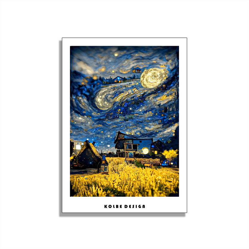 کارت پستال مدل نقاشی مینیمال ون گوگ کد 2175
