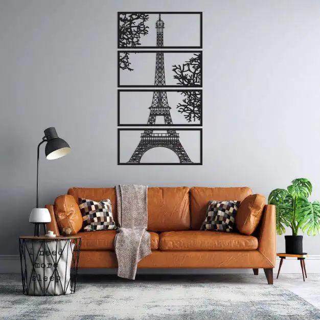 استیکر دیواری طرح برج ایفل مجموعه 4 عددی