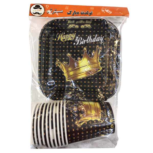 مجموعه 66 عددی تم تولد مستر تم طرح کینگ تاج پلاس