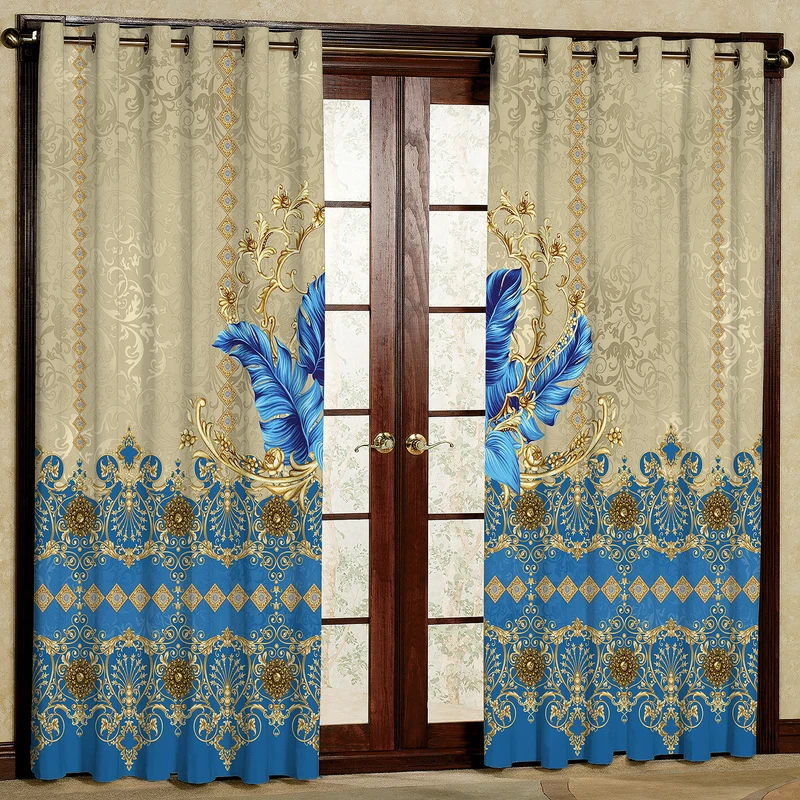 پرده مدل پر مخمل پانچی کد 2091 سایز 200x140 سانتی متر