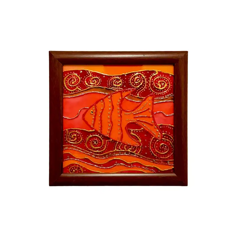 تابلو ویترای طرح تک ماهی