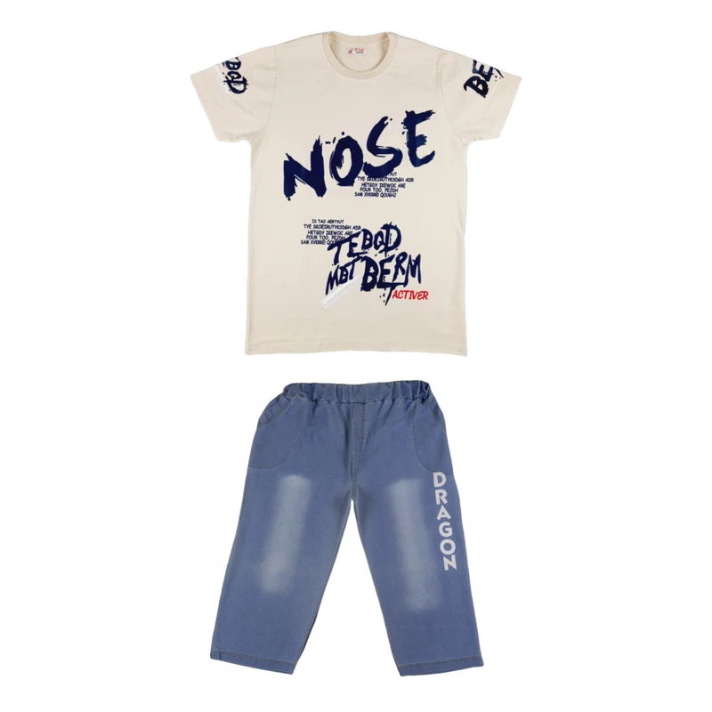 ست تی‌شرت آستین کوتاه و شلوارک پسرانه مدل 501064K