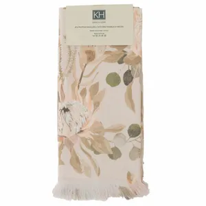 دستمال آشپزخانه کاراجا مدل Garden Bej مجموعه 2 عددی