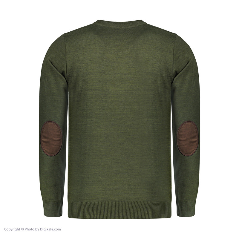 پلیور مردانه تریکو پاییزان مدل PR700 ملانژ رنگ سبز صدری