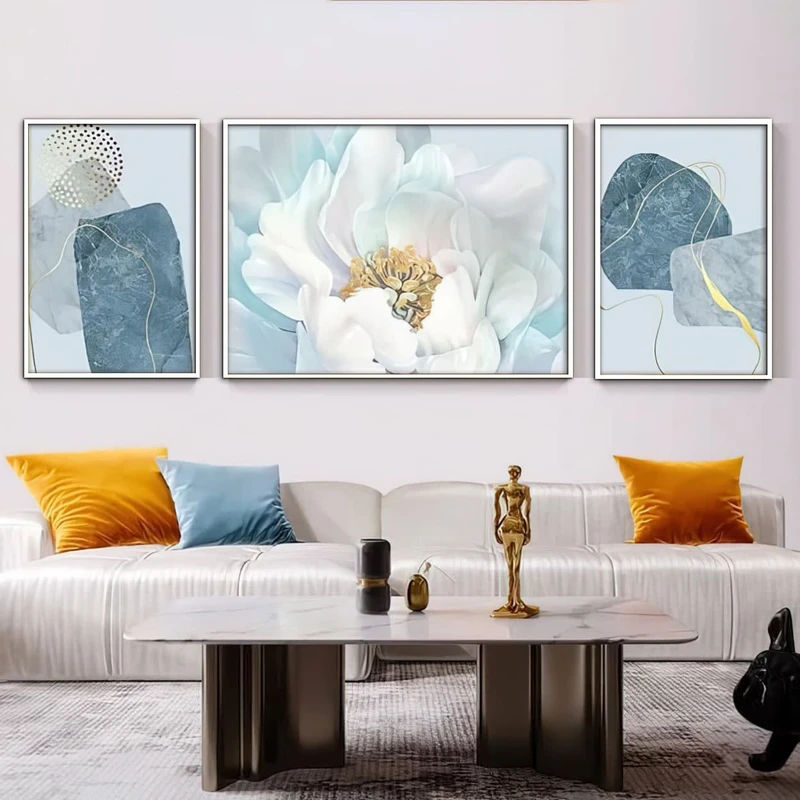 تابلو آتریسا طرح گل مدرن مدل AT00460 مجموعه 3 عددی