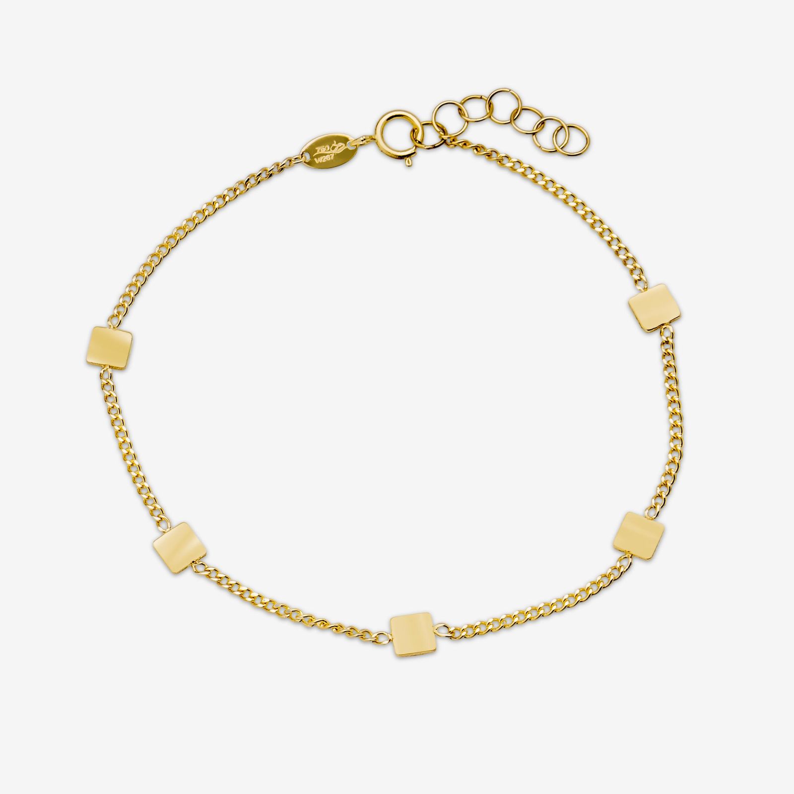 دستبند زنجیری طلا 18 عیار زنانه روبی آرت گالری مدل 330280 -  - 1